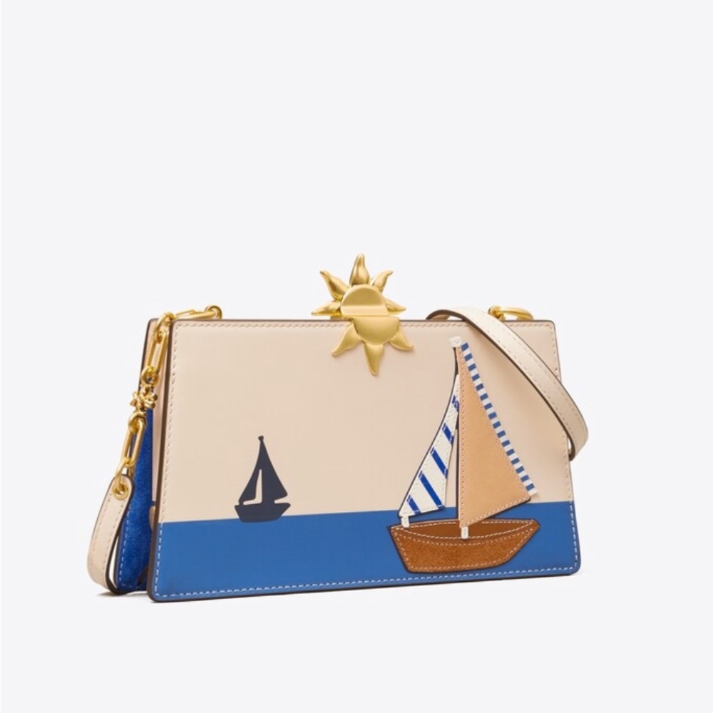 Tory Burch Boat Appliqué Frame Mini Crossbody clutch. Immaculate condition.